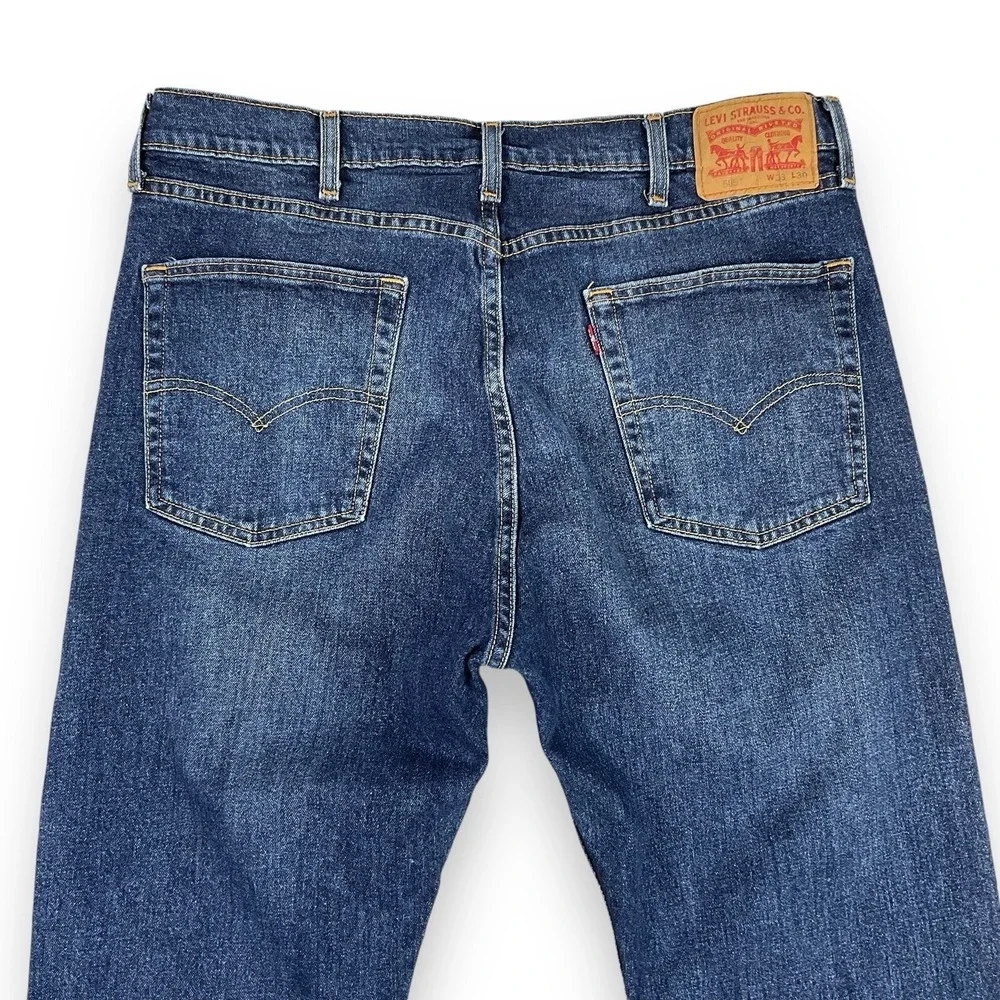 Levis Jeans Men 33x30 (ACTUAL 32x27.5) Dark Blue 505 Straight Cowboy Regular
